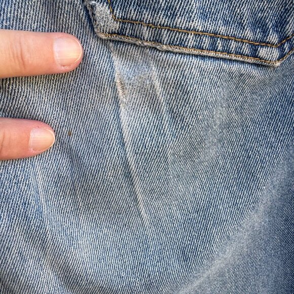 Freego Vintage 80s Womens High-Waisted Pleated Light Blue Worn Denim Jeans 28x31 - Picture 6 of 11